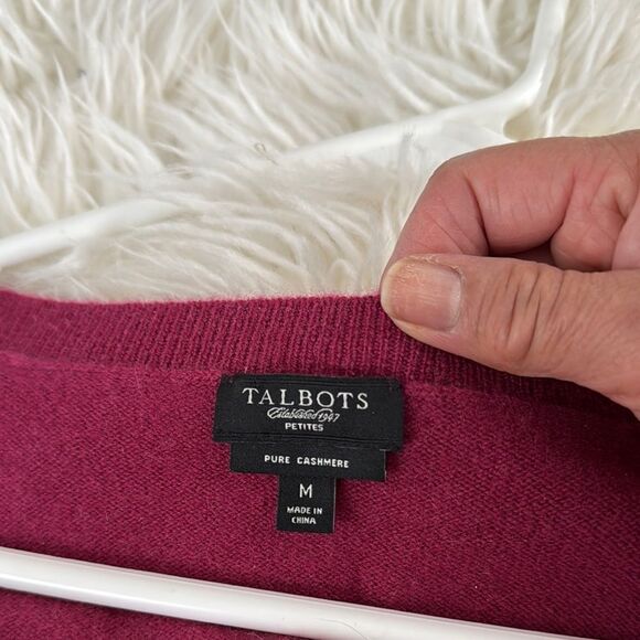 Talbots Deep Fuchsia Sweater 100% Cashmere - Picture 5 of 5